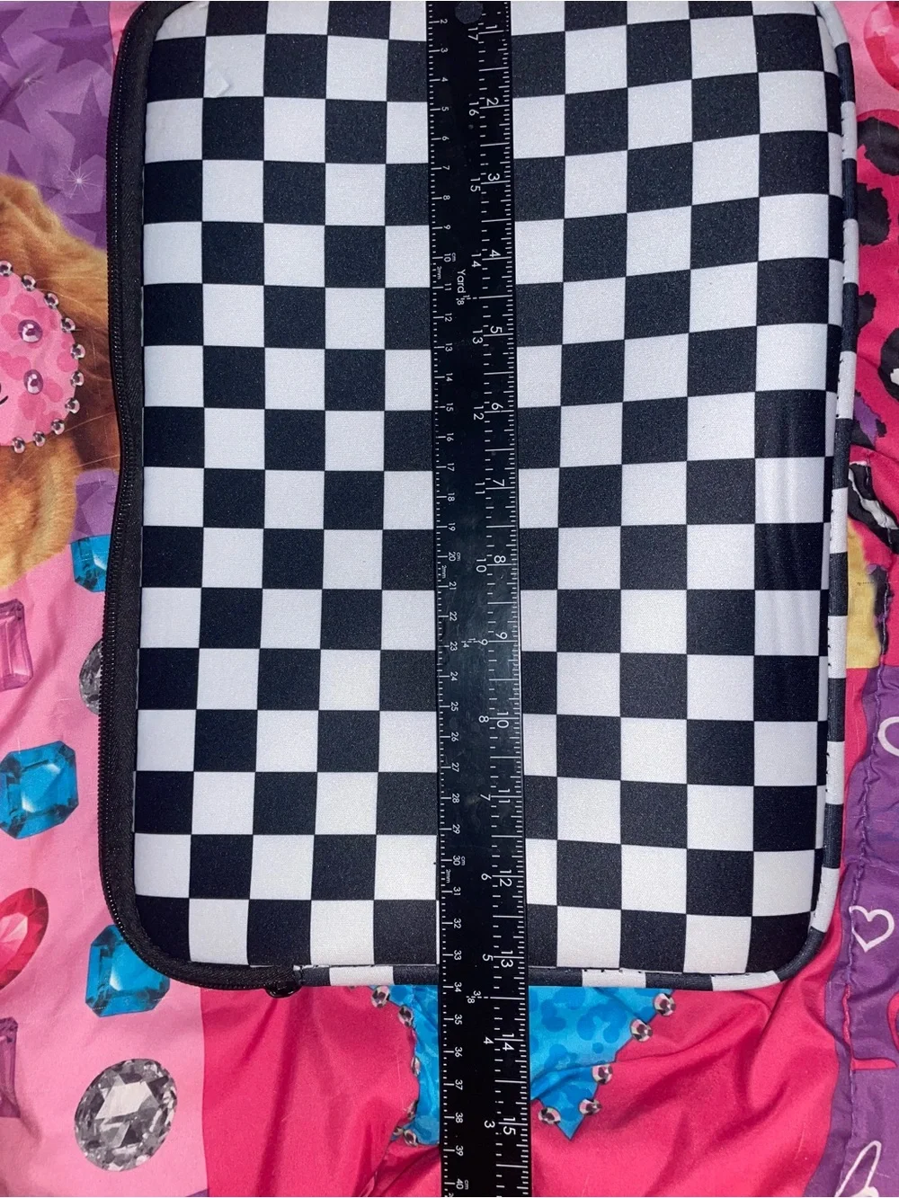 Black & White Checkered Tablet Sleeve - Brand Unknown